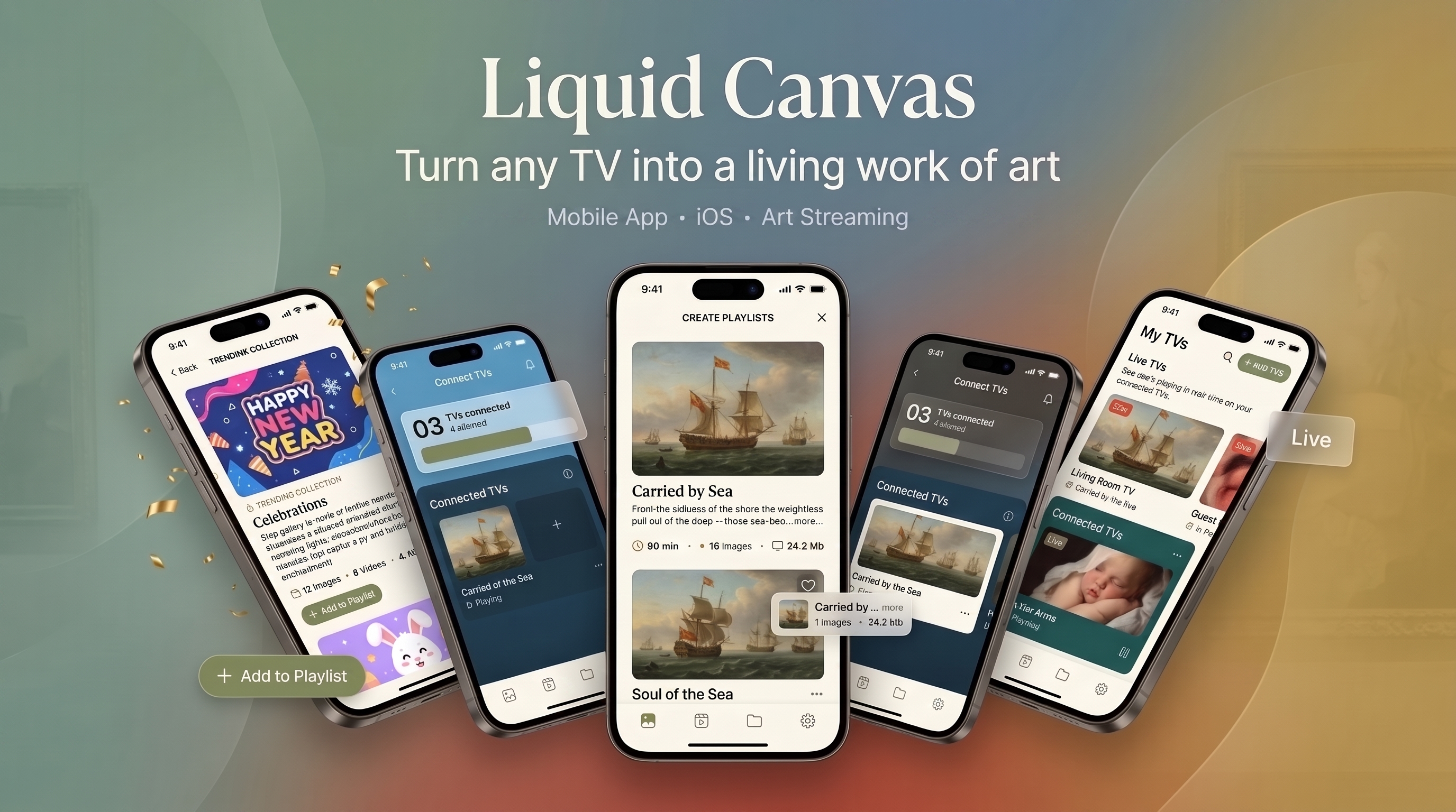 Liquid Canvas — smart TV digital art gallery app