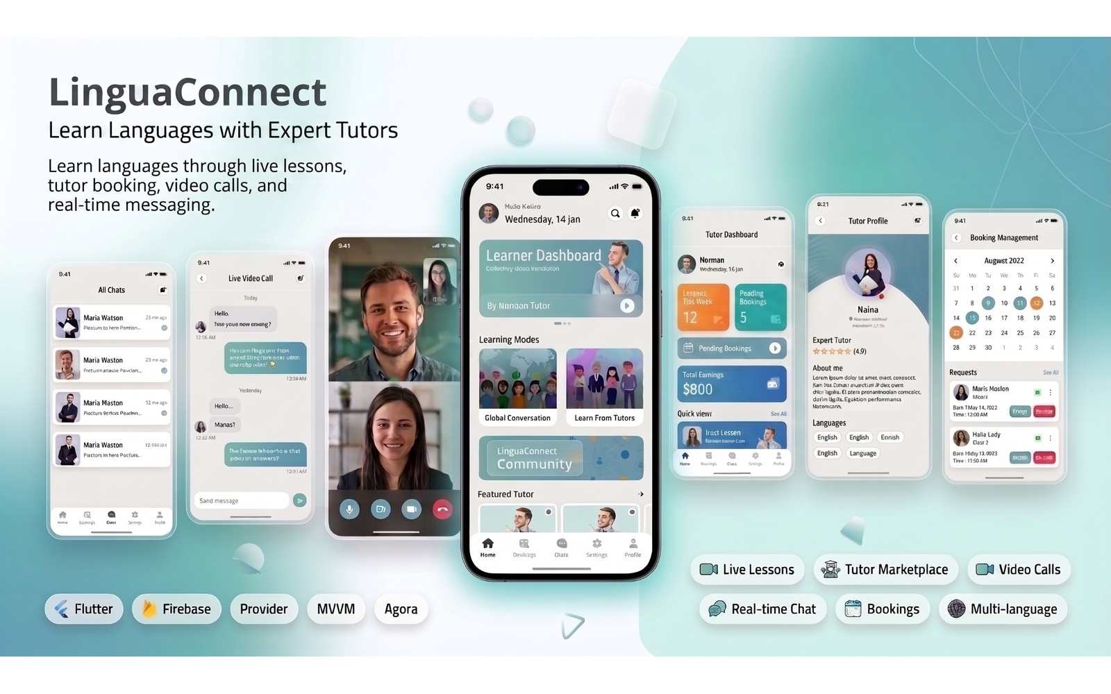 Language Learning app with live tutor video sessions