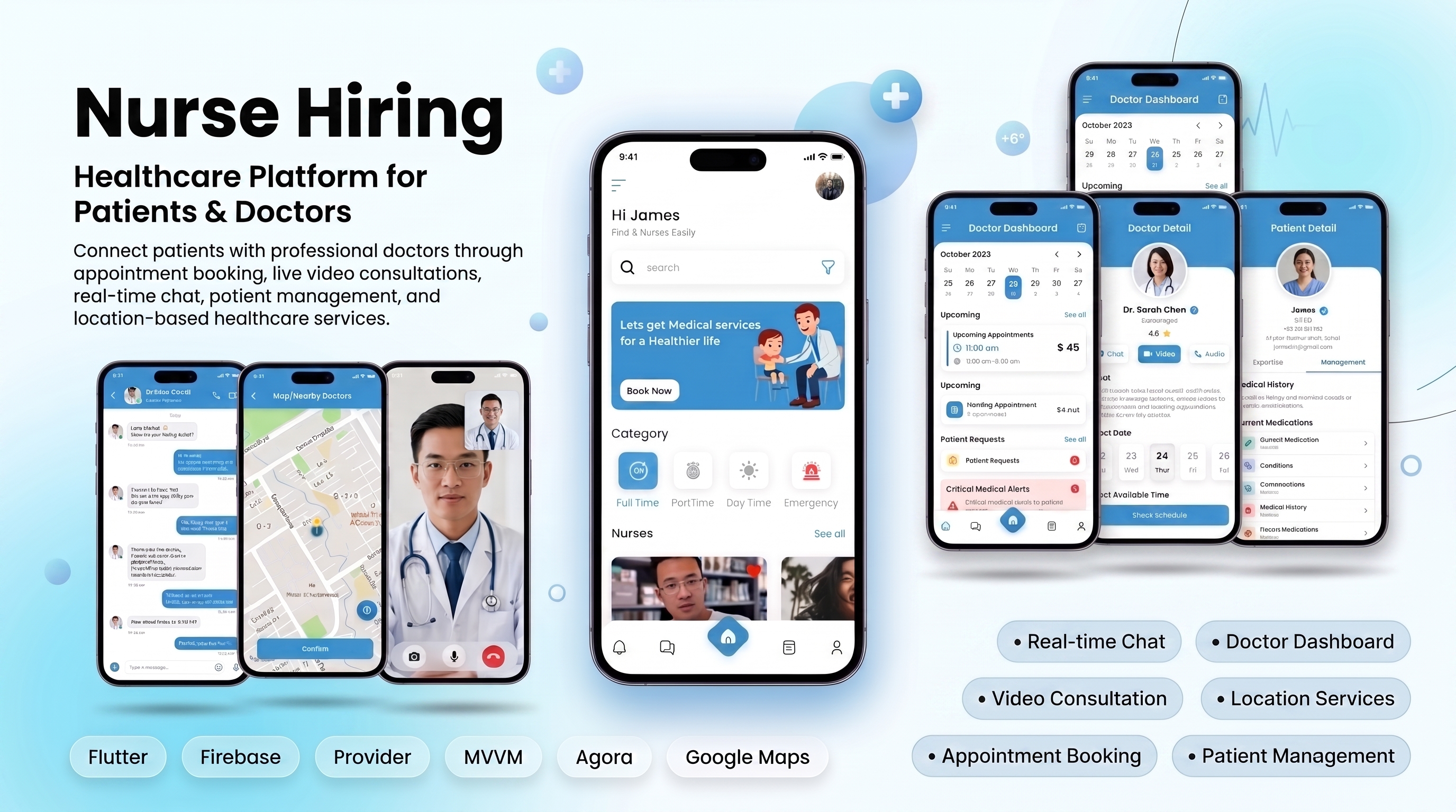Nurse Hiring — healthcare marketplace with booking and live tracking